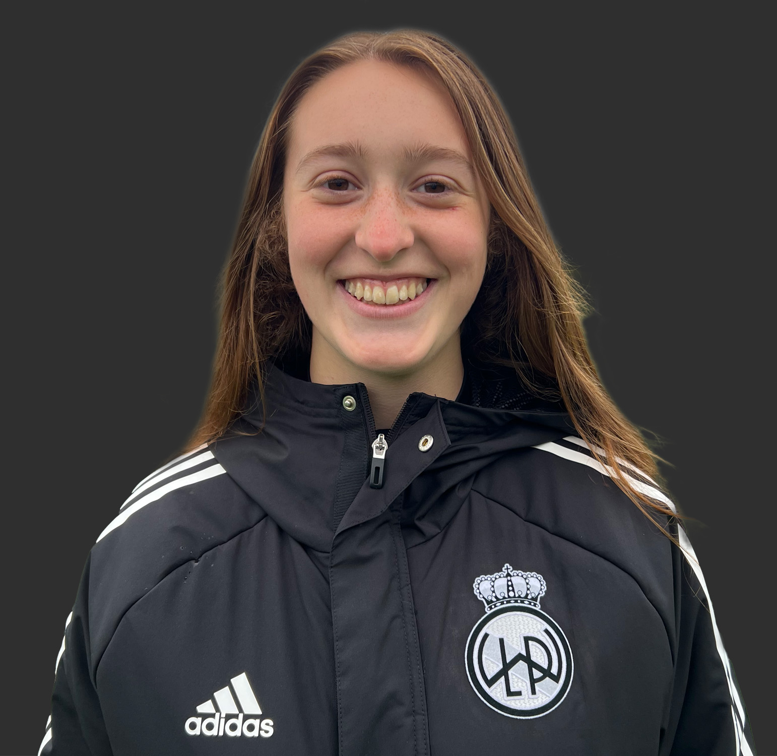 Thumbnail image of Makena Mendenhall wearing a club Adidas jacket with club logo